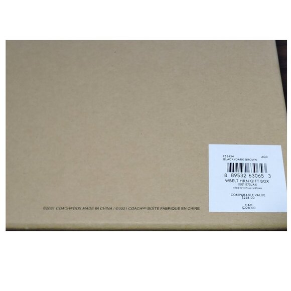 Coach Belt Reversible F55434 Black Dark Brown With 2 Buckles In Original Box - Picture 3 of 15